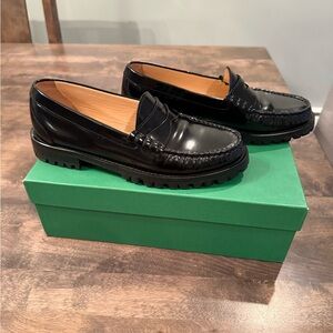 J. Crew Spazzilato Leather Winona Lug Sole Penny Loafer